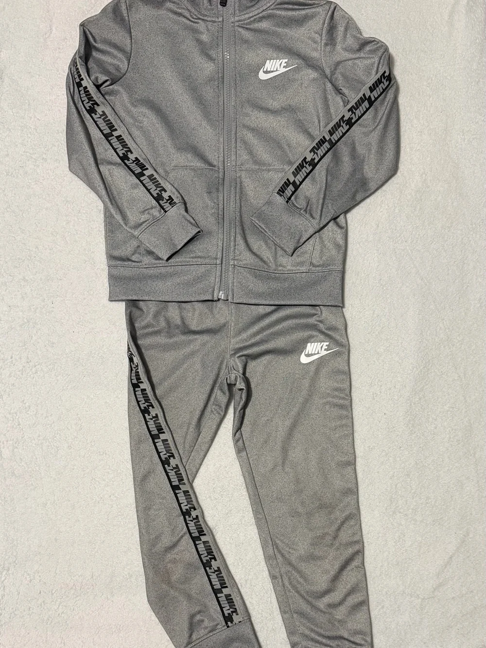 Nike Gray Kids' Track Joggers with Branded Tape